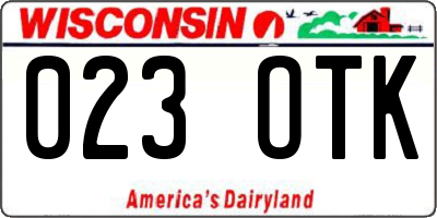 WI license plate 023OTK
