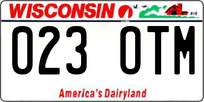 WI license plate 023OTM