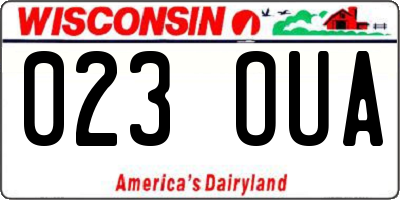 WI license plate 023OUA