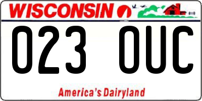 WI license plate 023OUC
