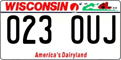 WI license plate 023OUJ