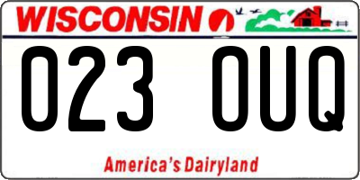 WI license plate 023OUQ