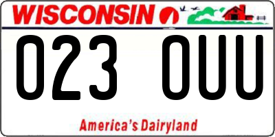 WI license plate 023OUU