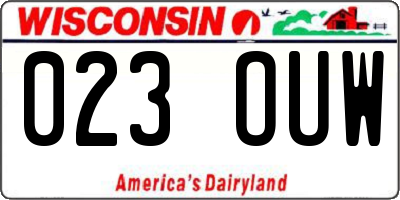 WI license plate 023OUW