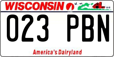 WI license plate 023PBN