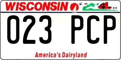 WI license plate 023PCP