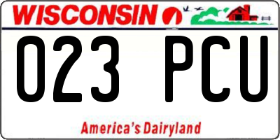 WI license plate 023PCU