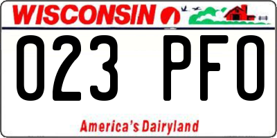 WI license plate 023PFO
