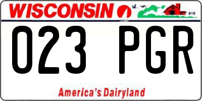 WI license plate 023PGR