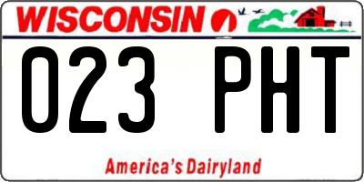 WI license plate 023PHT