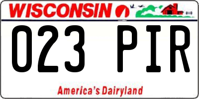 WI license plate 023PIR