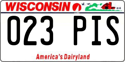 WI license plate 023PIS