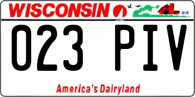 WI license plate 023PIV