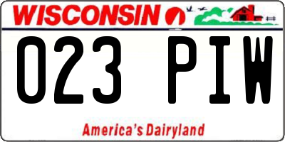 WI license plate 023PIW