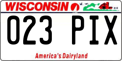 WI license plate 023PIX