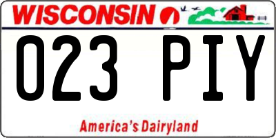 WI license plate 023PIY