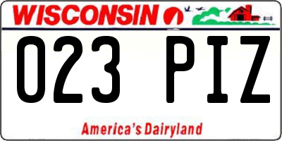 WI license plate 023PIZ