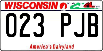 WI license plate 023PJB
