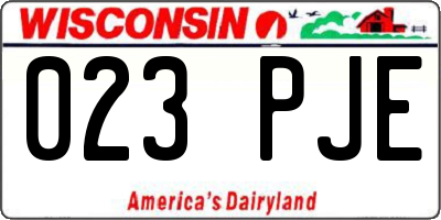 WI license plate 023PJE