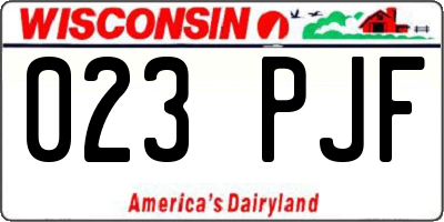 WI license plate 023PJF