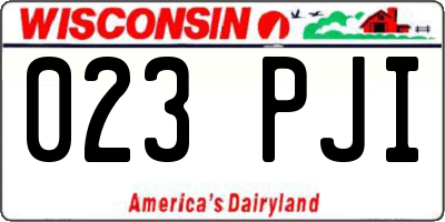 WI license plate 023PJI