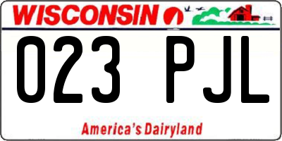 WI license plate 023PJL