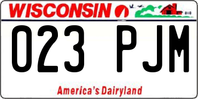 WI license plate 023PJM