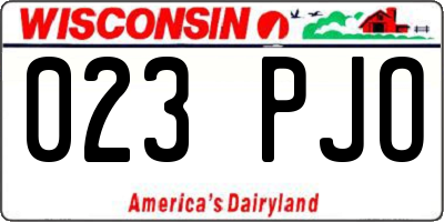 WI license plate 023PJO
