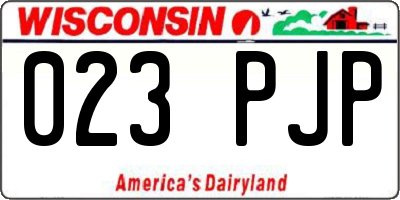 WI license plate 023PJP