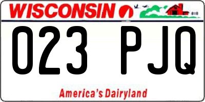 WI license plate 023PJQ