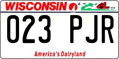 WI license plate 023PJR