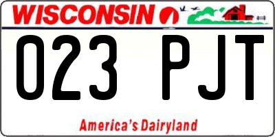 WI license plate 023PJT