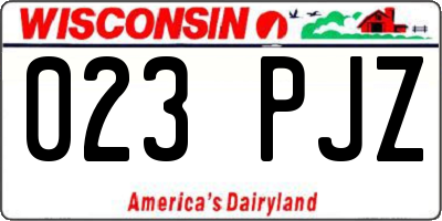 WI license plate 023PJZ