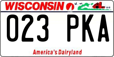 WI license plate 023PKA
