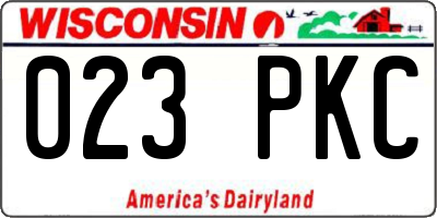 WI license plate 023PKC