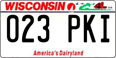 WI license plate 023PKI