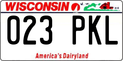 WI license plate 023PKL