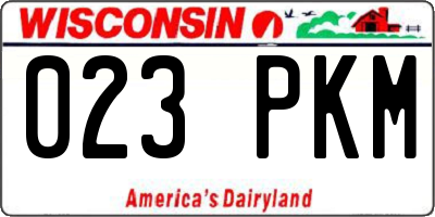 WI license plate 023PKM