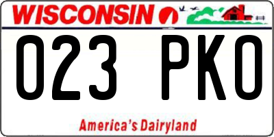 WI license plate 023PKO