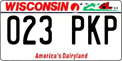 WI license plate 023PKP