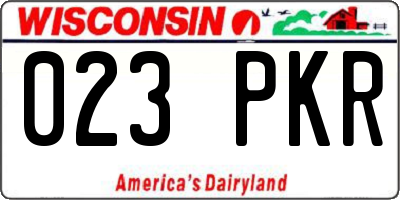 WI license plate 023PKR
