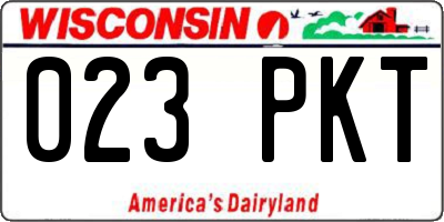 WI license plate 023PKT