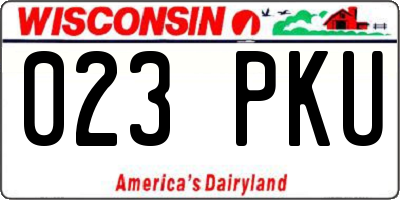 WI license plate 023PKU