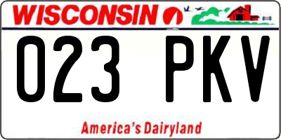 WI license plate 023PKV