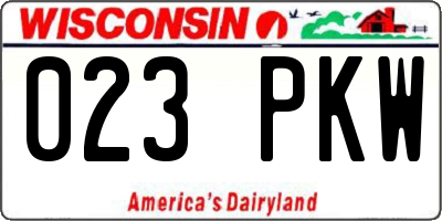 WI license plate 023PKW