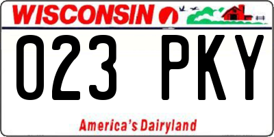 WI license plate 023PKY