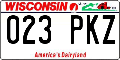 WI license plate 023PKZ