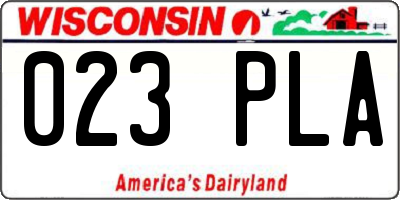 WI license plate 023PLA