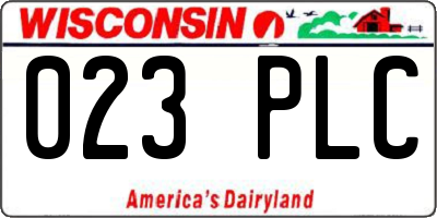 WI license plate 023PLC