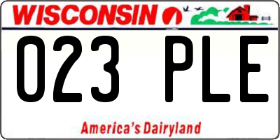 WI license plate 023PLE